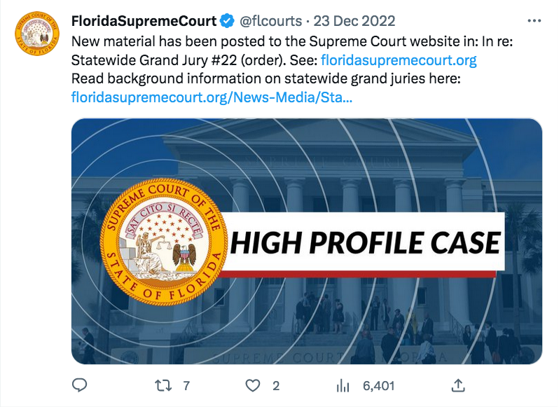 Governor Ron DeSantis Florida Grand Jury into Covid19