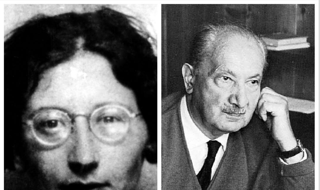 Martin Heidegger's Aletheia and Simone Weil's Attention