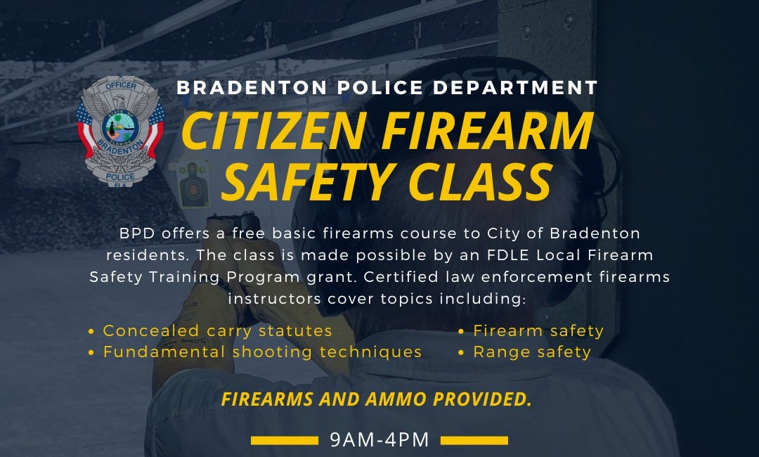 Bradenton Police Department Offers Free Citizen Firearm Safety Classes