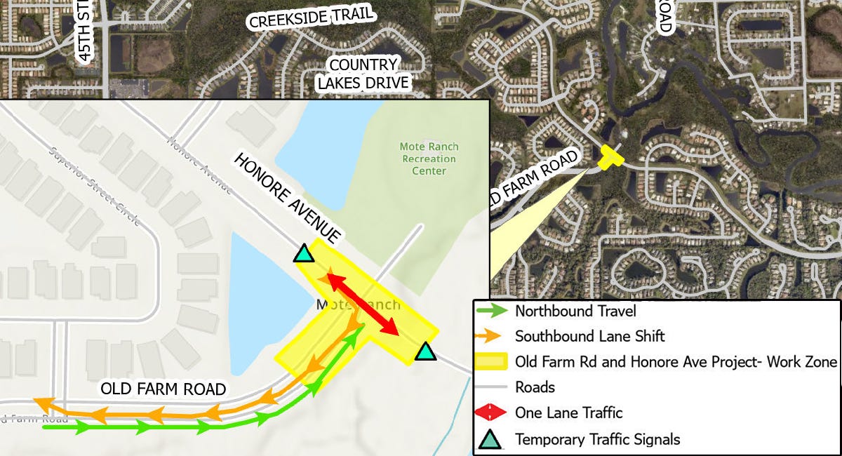 Lane Closures Set to Begin Wednesday at Honore Avenue and Old Farm Road for Roundabout Construction