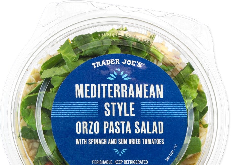 Trader Joe's Tuesday Treats: Mediterranean Style Orzo Pasta Salad