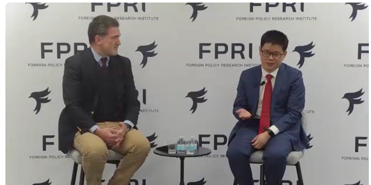 Beijing will not back down, I told Foreign Policy Research Institute audience