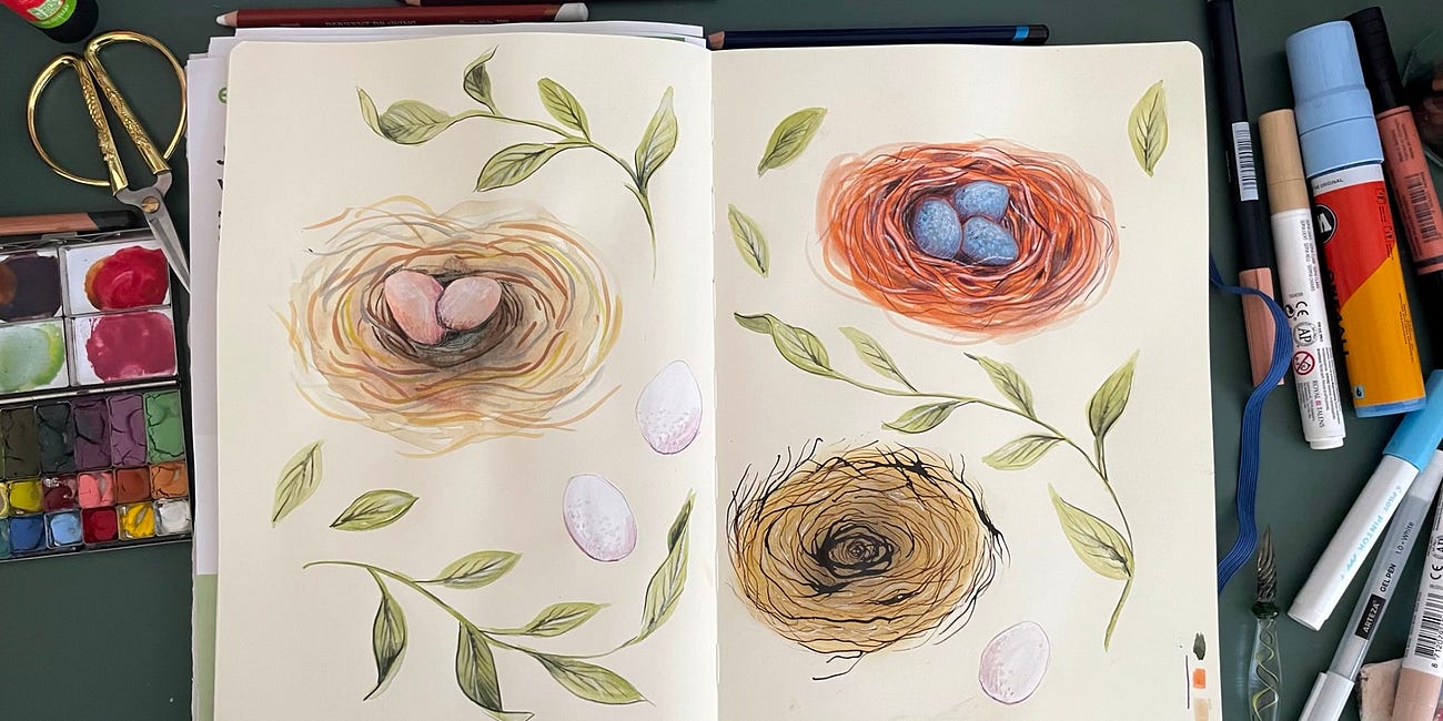 How to draw nests - 3 ways