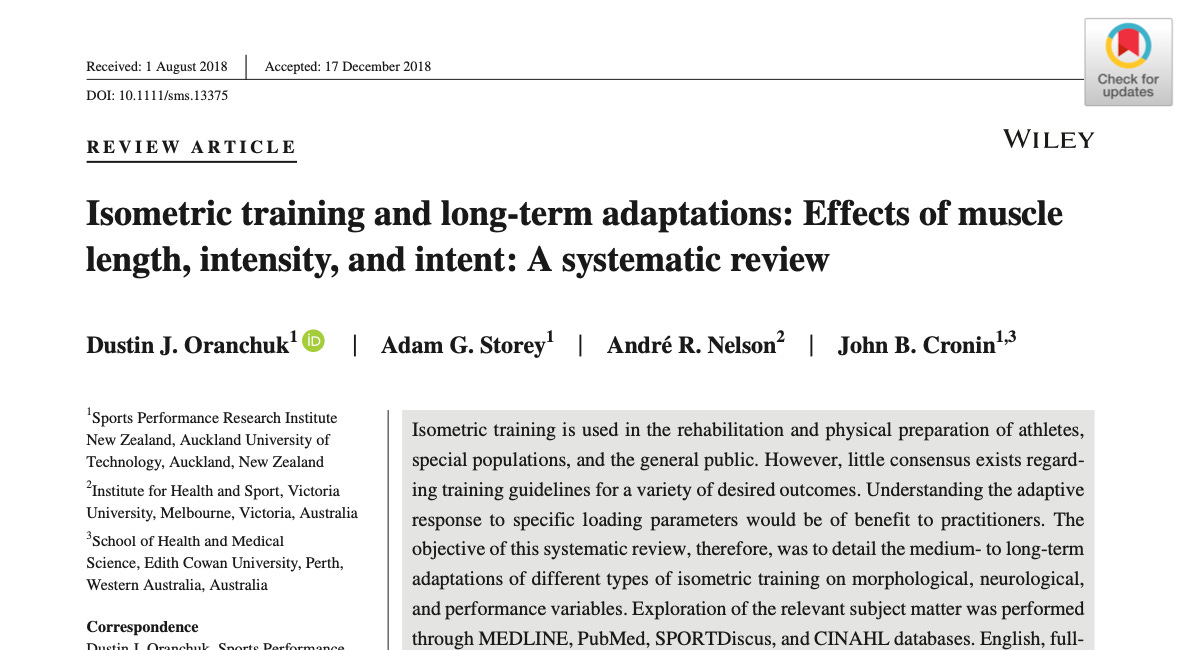 Absolute Resource Guide: A Systematic Review of Isometric Training