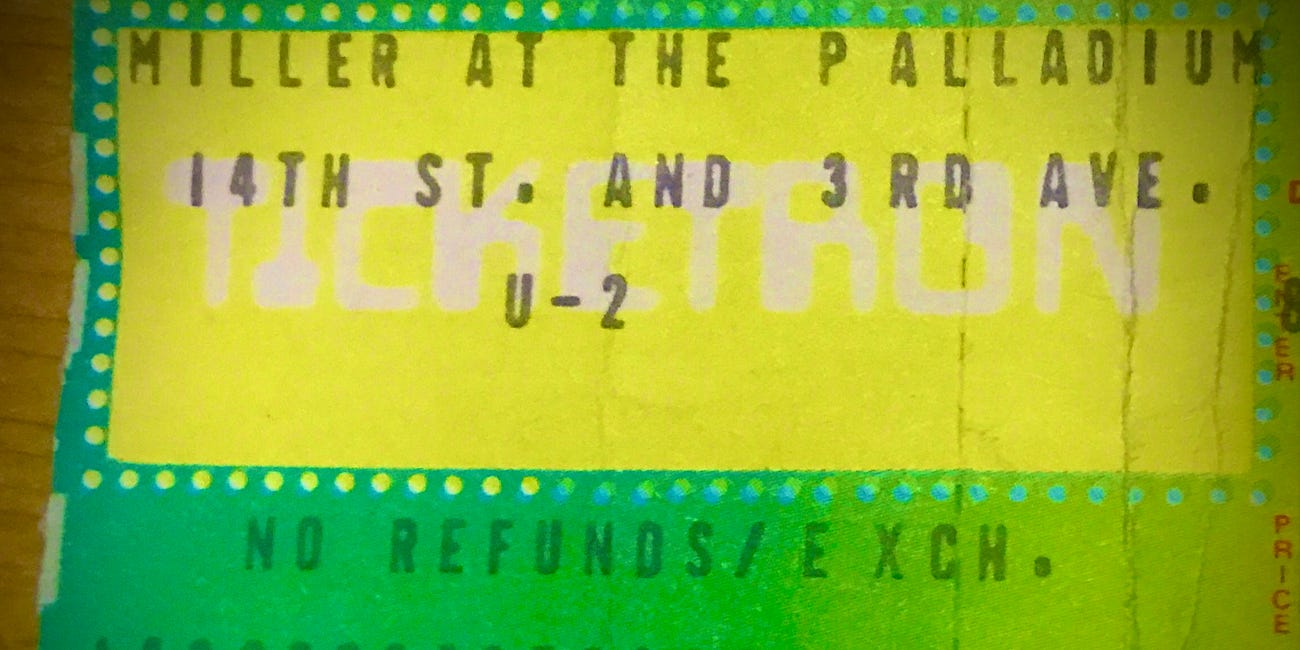 Shakin' Street: Seeing U2 on the "War" tour, the Palladium, NYC, May 11 1983.