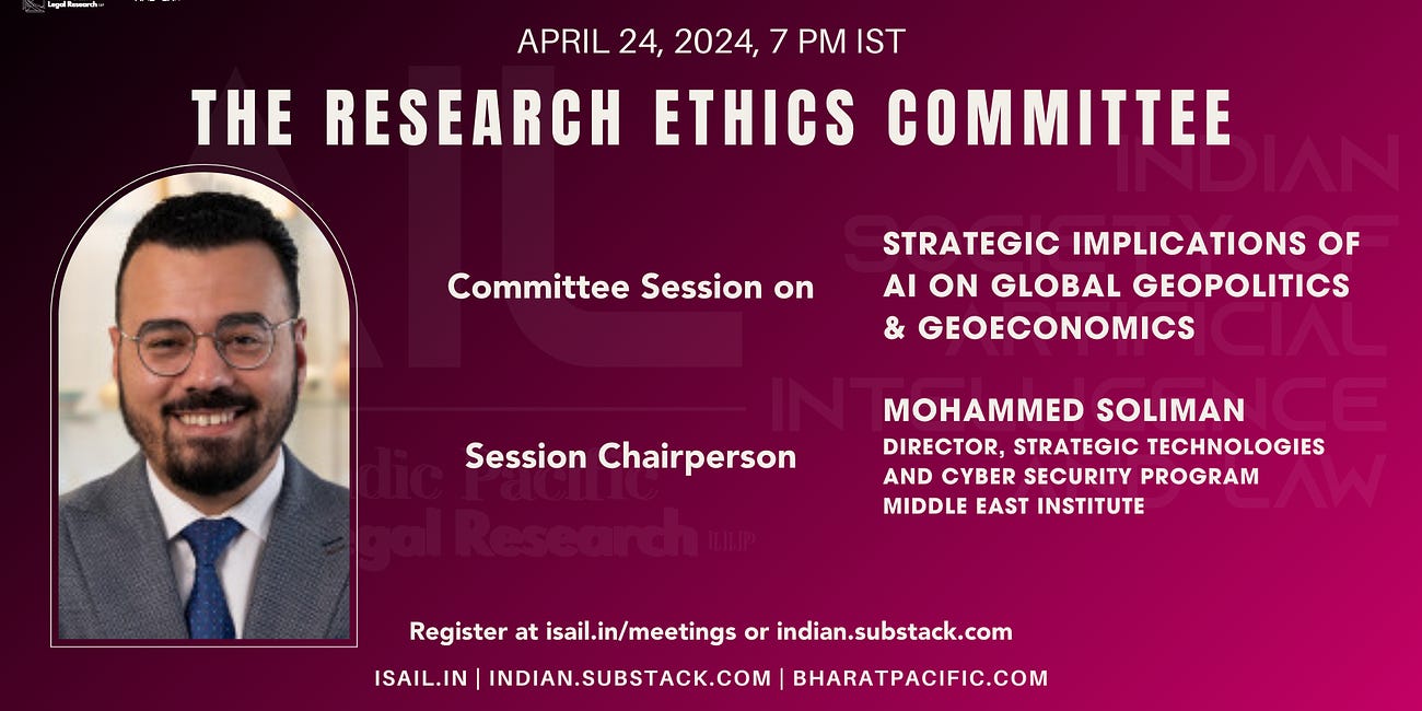 [April 24, 2024, 7 PM IST] Committee Session: Strategic Implications of AI on Global Geopolitics & Geoeconomics
