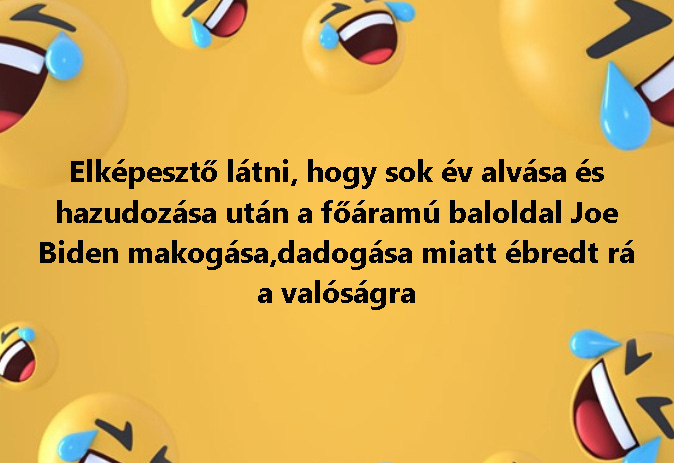 Elképesztő látni, hogy sok év alvása és hazudozása után a főáramú baloldal Joe Biden makogása és dadogása miatt ébredt rá a valóságra!