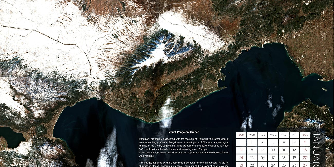 Spectral Reflectance 2024 Calendar - Greece from above 