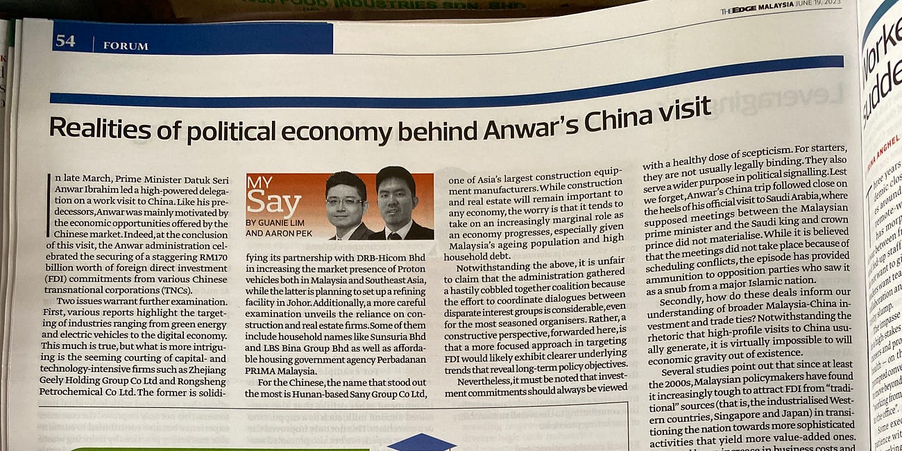 🗞️The Edge Newspaper: Realities of Political Economy Behind Anwar's China Visit