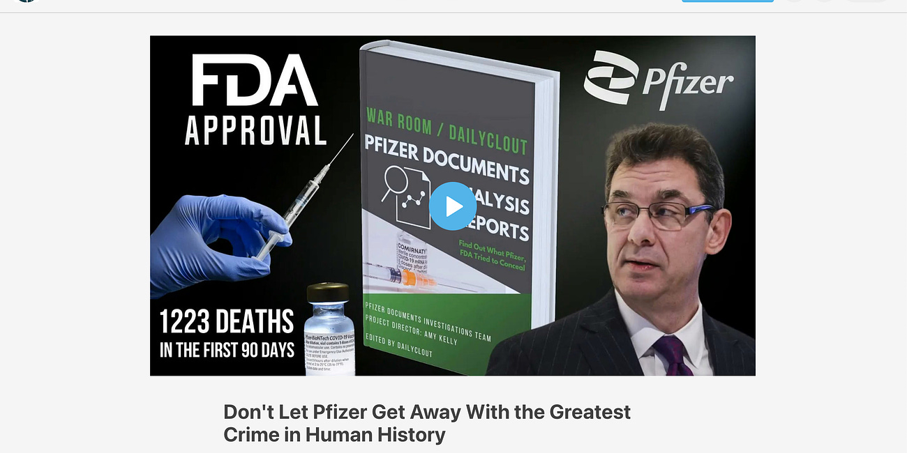 Maybe Someone just forgot to tell the DOD and HHS About Pfizer's "Greatest Crime In Human History"