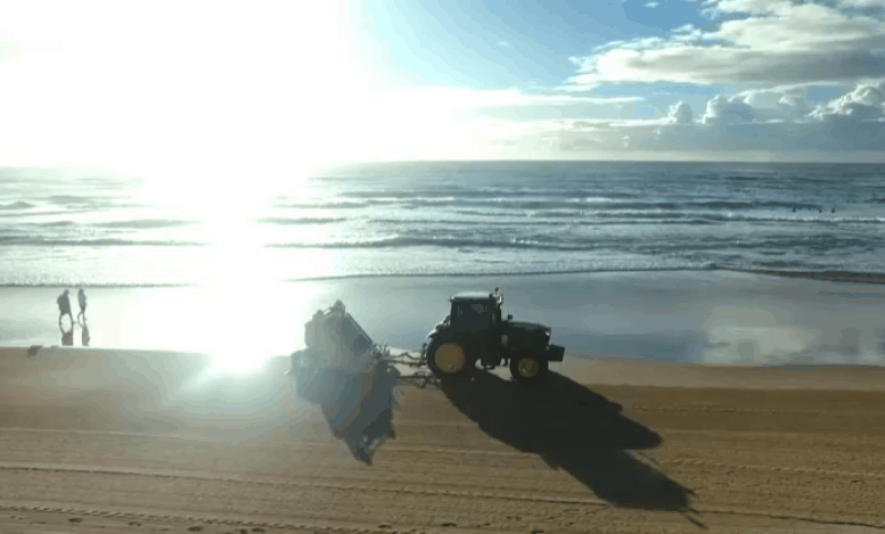 The paths close while beach works occur in Surfers Paradise