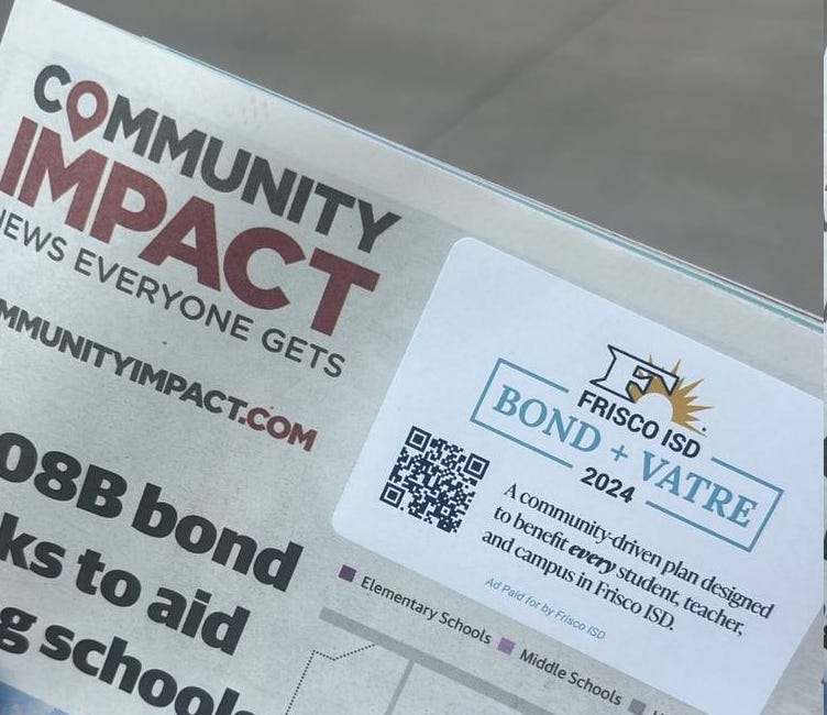 Frisco ISD Spends Tens of Thousands on Bond Promotion