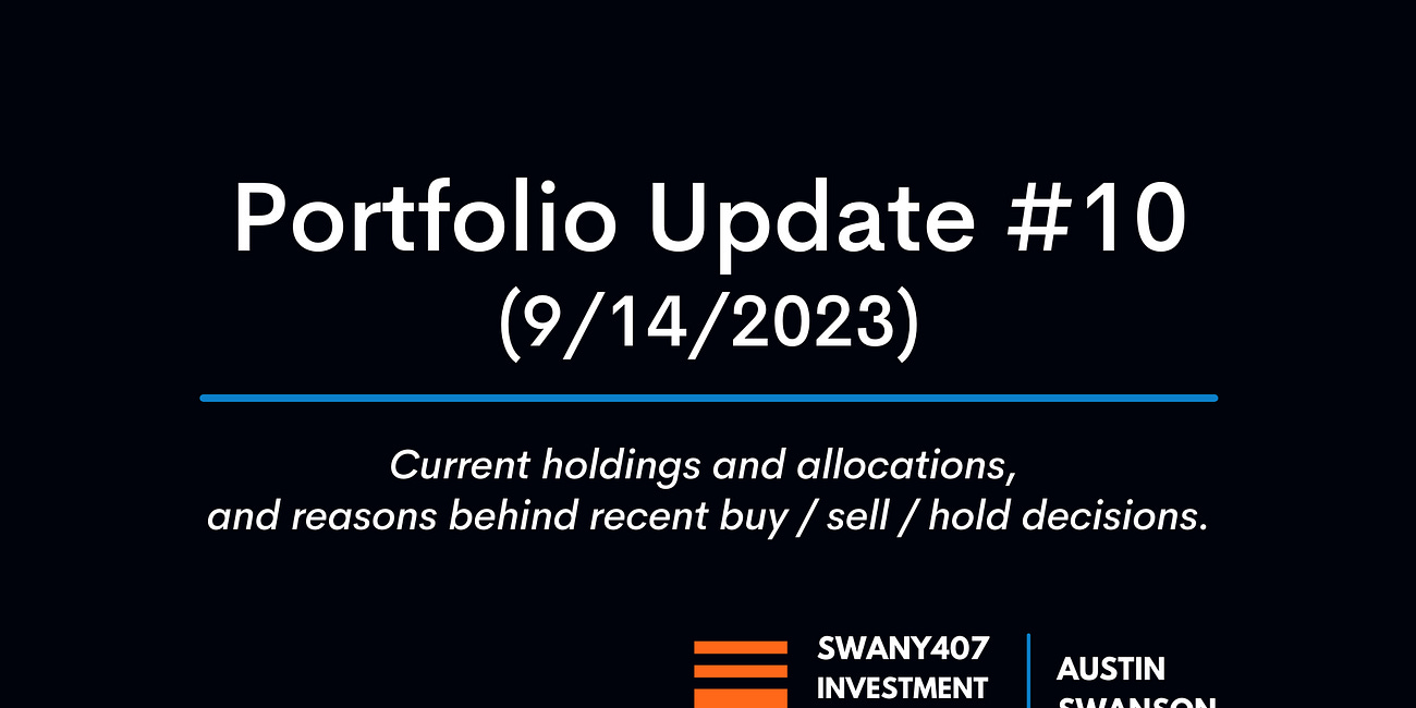 Portfolio Update #10 (9/14/2023)