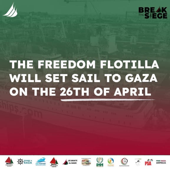 26 April, from Tuzla Port Istanbul to Gaza. Freedom Flotilla