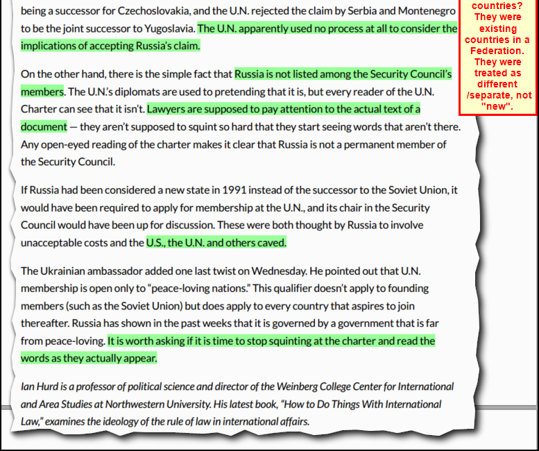 A Masterclass in Sophistry: Debunking Larry D. Johnson's Claim that ''Estoppel and Laches'' Protect the Kremlin Impostor in the United Nations - Knowledge is Power
