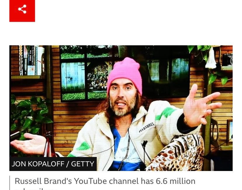 YouTube Blocks Russel Brand's Income Over Anonymous Accusations of Sexual Misconduct