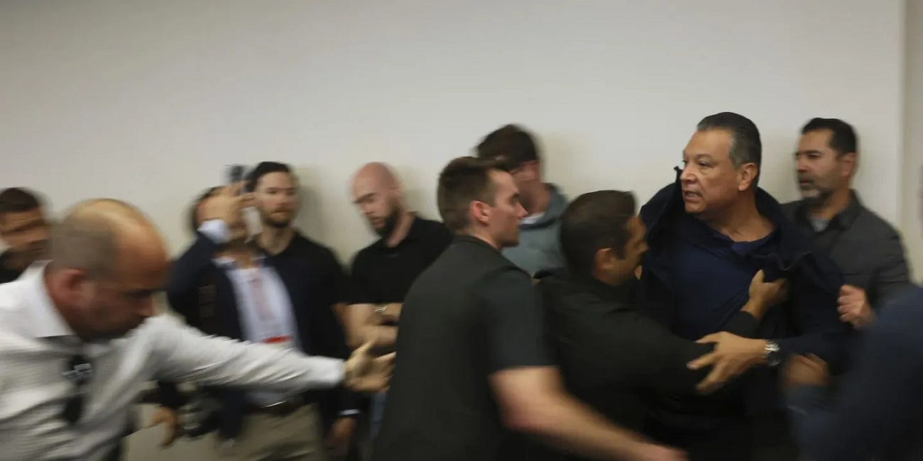 Feds SLAM California U.S. Senator to the ground and handcuff him for asking a question 