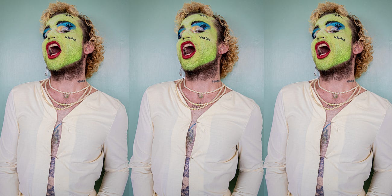 The "world's premier green, autistic drag queen" funded by Arts Council England
