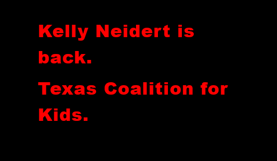 Kelly Neidert is back with a new group, Texas Coalition for Kids. 