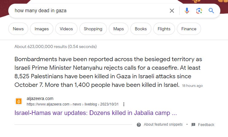 Alternate Mass Death Measures, Gaza Edition 