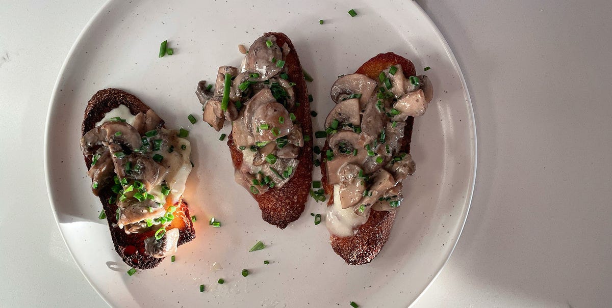 Wild Mushroom Bruschetta with Triple Crème Cheese