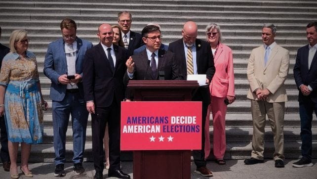 Speaker Johnson and Trump Allies Say Killing Their Election Year Voter ID Bill Would Doom Democracy