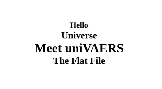 New VAERS Flat File, Easy Data Mining