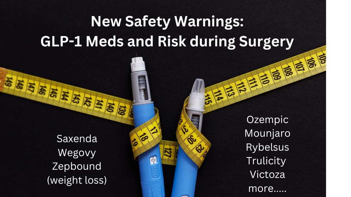 Pulmonary Aspiration Warning for GLP-1 (Glucagon-like peptide-1) Diabetes and Weight Loss Meds