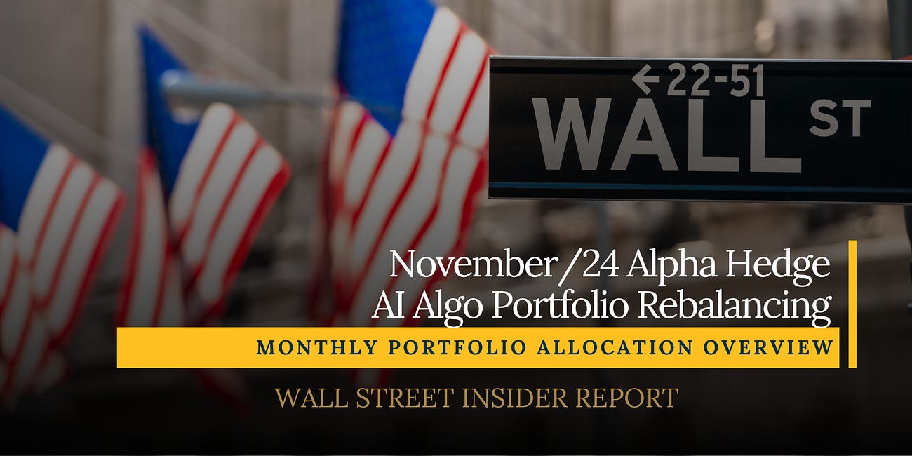 November/24 Alpha Hedge AI Algo Portfolio Rebalancing