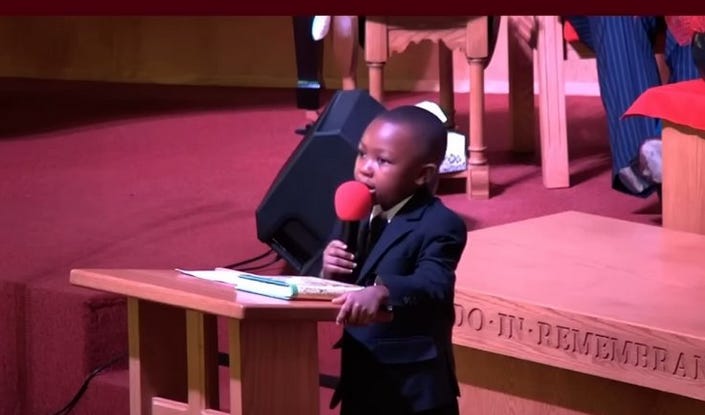 6 Year Old Child Preaches Sunday Sermon At AME Church (Warning, Disturbing)