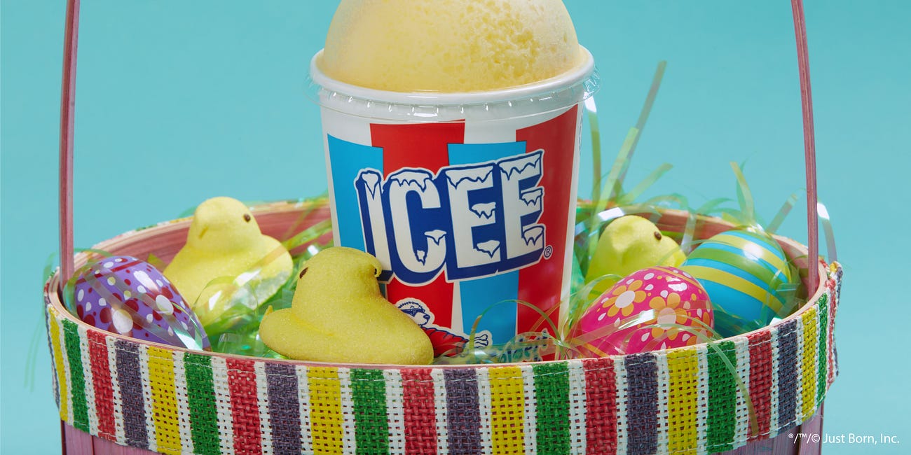🐣🗯️Cheep cheep, here's a new ICEE Peeps treat, if you can handle a brain freeze 🥶🥤