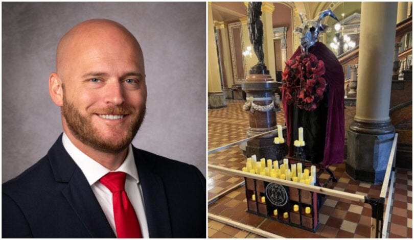 Michael Cassidy Charged With Hate Crime For Destroying Baphomet Statue at Iowa Capitol