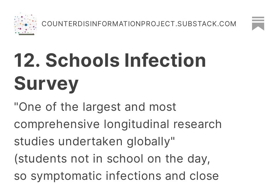 12. Schools Infection Survey