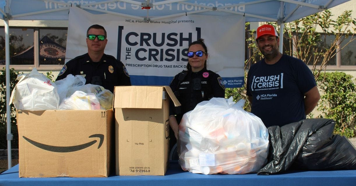 Bradenton Police Collect 125 Pounds of Unused Medications in Successful "Crush the Crisis" Take Back Event