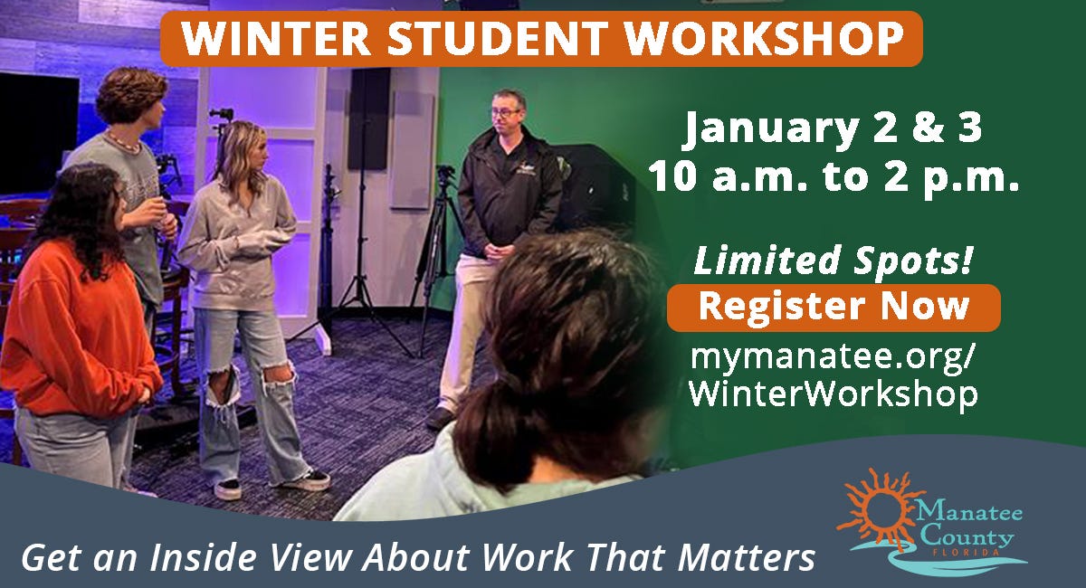 Manatee County Invites Students to Winter Workshop on Local Government
