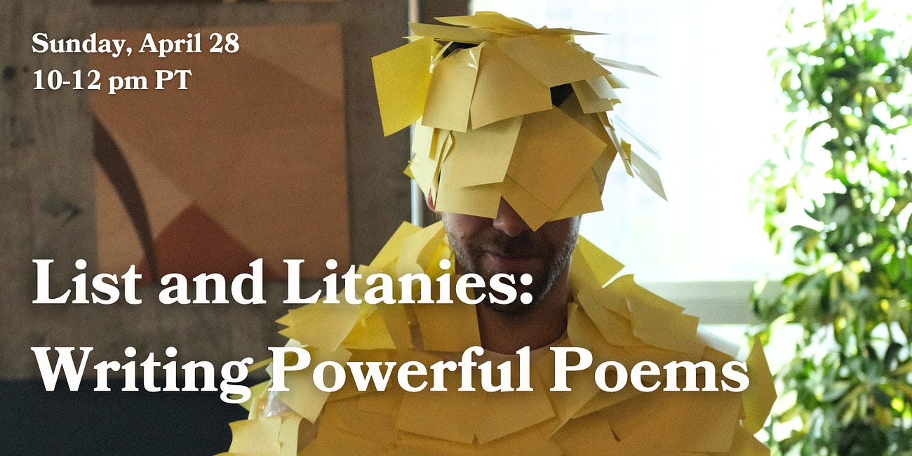 List and Litanies: Writing Powerful Poems