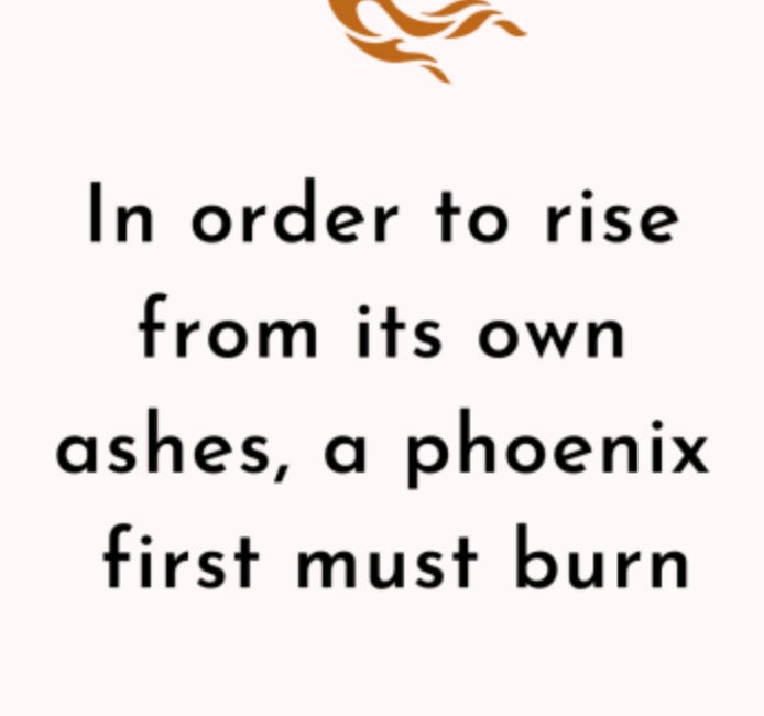 In Order To Rise From Its Own Ashes, A Phoenix First Must Burn