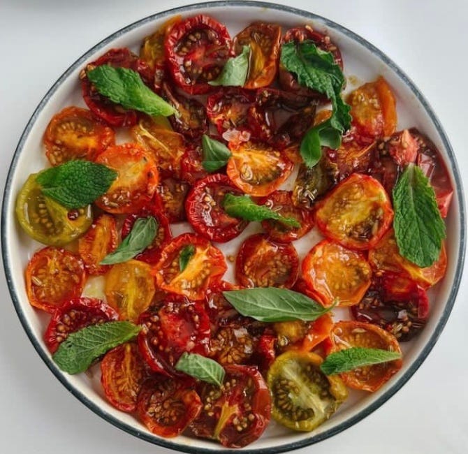 Get Misi's recipe: oozing slow roasted Sungold Tomatoes