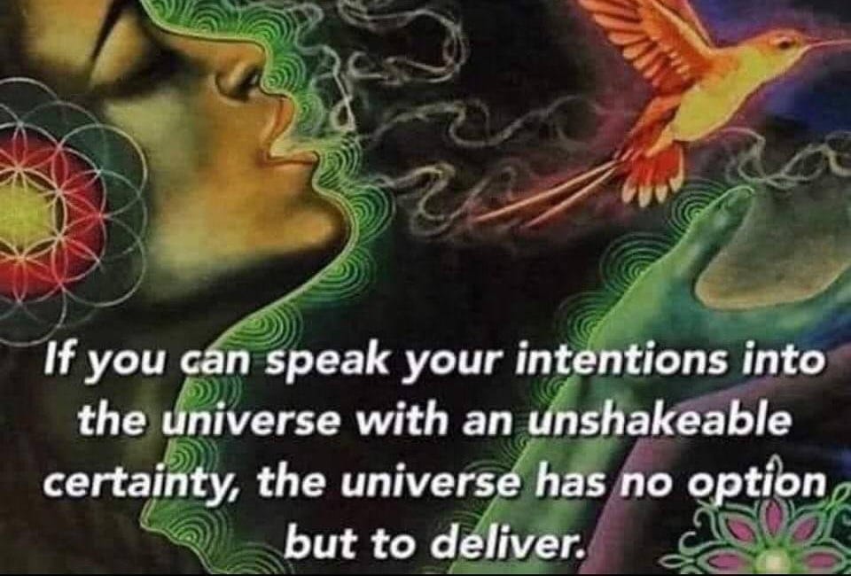 If You Can Speak Your Intentions Into The Universe With An Unshakeable Certainty, The Universe Has No Option But To Deliver