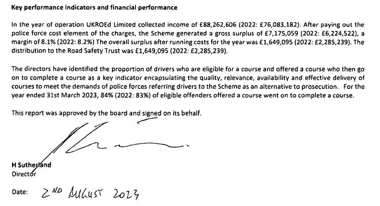 National Driver Offender Retraining scheme run by UKROEDS Limited. Under-reporting revenue by ~£80 million per year? 
