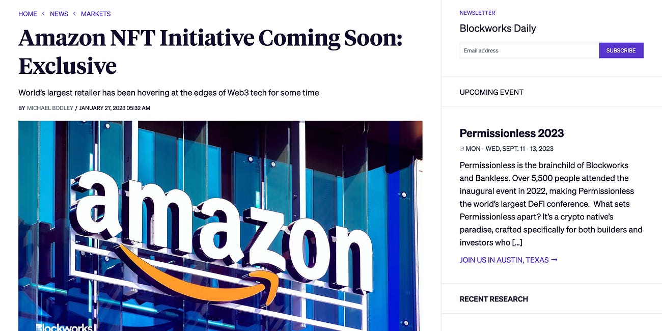 【Amazon NFT】Amazonが今春にNFT参入か？情報を整理して展望を予想