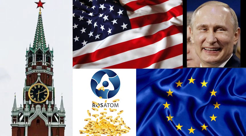 Who is sponsoring putin? EU e USA: $1,7 milliardi per Rosatom