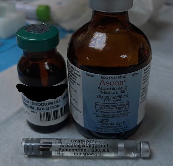 Calcium Disodium EDTA plus Ascorbic Acid Completely Inhibits Microchip And Nanoantenna Development In Dental Anesthetics Articaine Epinephrine, Known To Contain Graphene