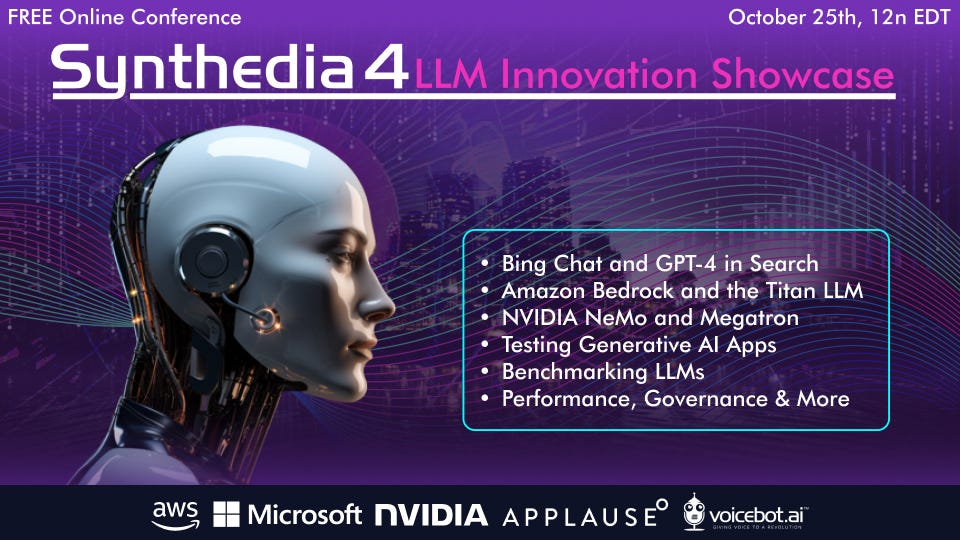 Synthedia 4 - Large Language Model Innovation Conference (Online) is Next Week