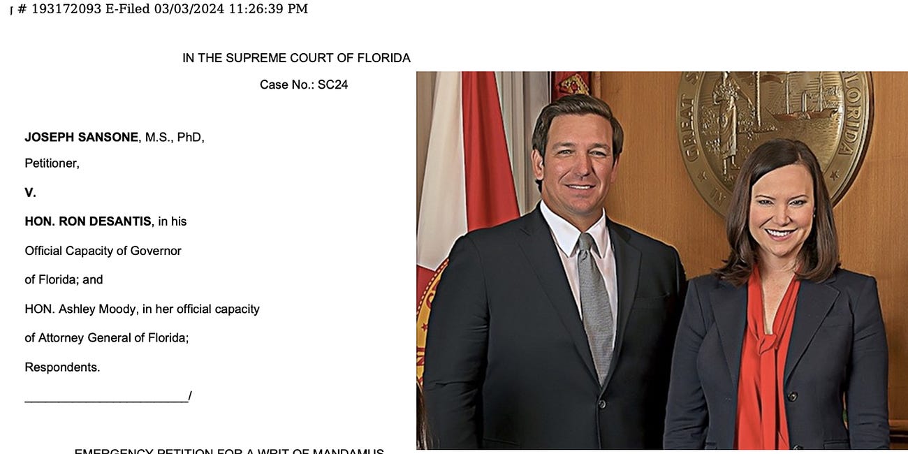 Pending Florida Supreme Court Case: Will DeSantis & AG Moody Be Court-Ordered to Remove ALL mRNA Injections from Florida?