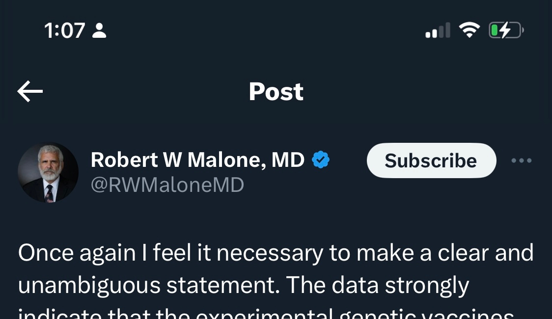 Academically sloppy, intellectually lazy, specious, inept, unqualified, did not read or understand data, just a pipetting bench scientist was Robert Malone! & he misled many with his WRONG statements
