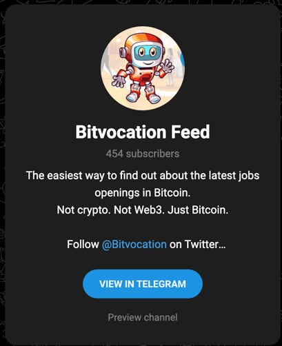 Bitvocation - Telegram Jobs Feed