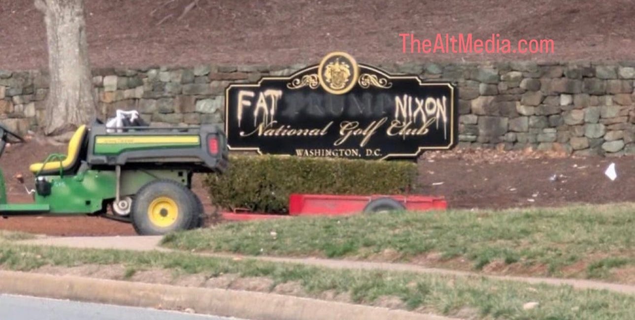 Vandal Strikes Trump National Golf Club in Virginia, Rebrands It “Fat Nixon”