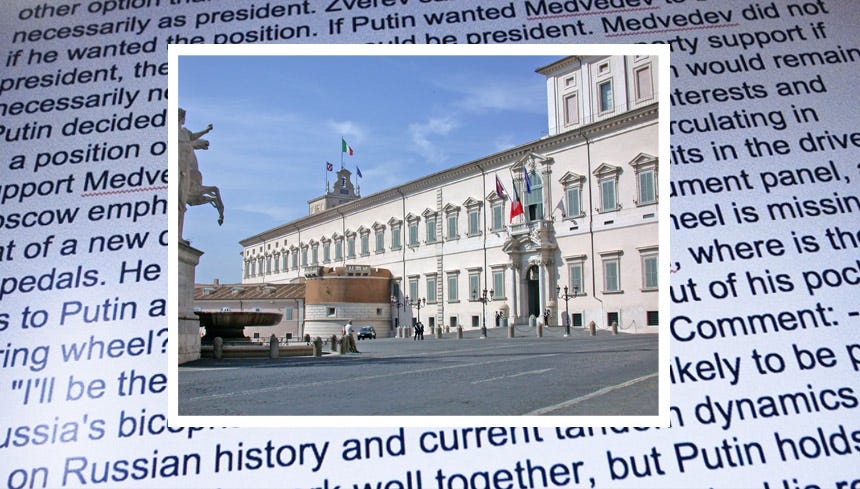 WikiLeaks e Russia - 1. Le relazioni Russia-Italia: la vista da Roma