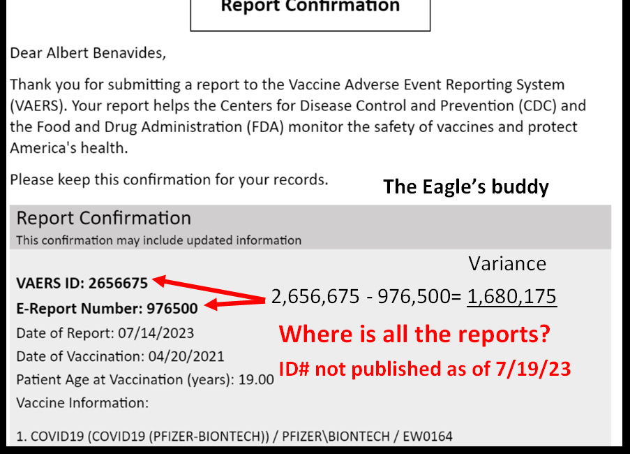 VAERS does not publish ALL legitimate reports received!